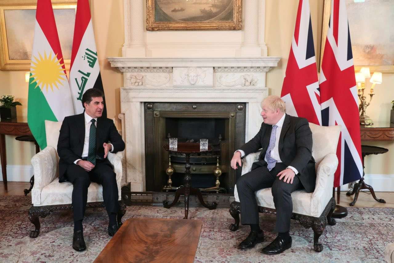 Kurdish President Barzani meets with British PM Johnson in London